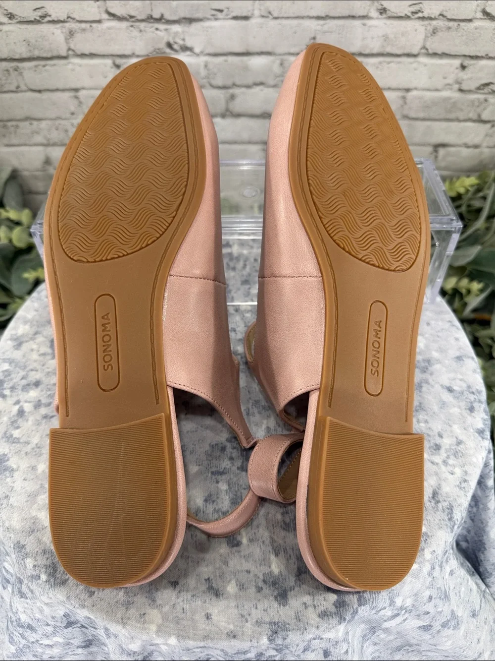 SONOMA “Lizbethh” Blush Round-Toe Open Heel Slingback Dress Flat WMS 9.5M 🩷 NIB